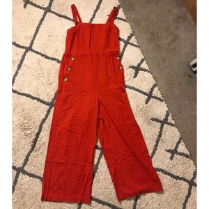 Vibrant Red Wide-Leg Pant Jumper (L)